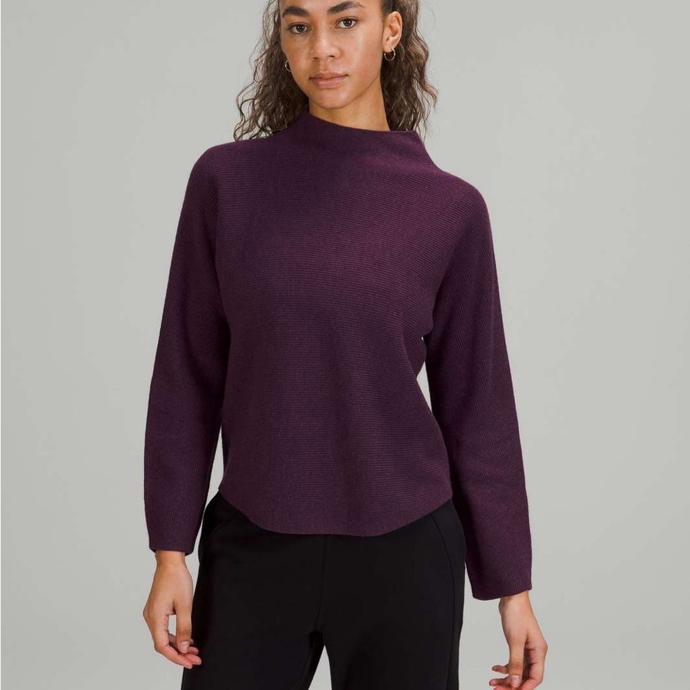 Lululemon Boxy Cotton-Blend Sweater - Heather Plum M/L